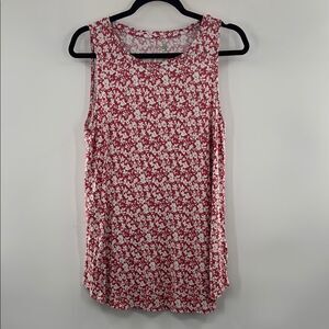 3for$20 Dip Burgundy and White Floral Sleeveless Tank Top